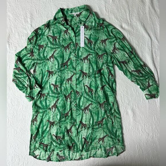 Jane + Delancey Giraffe Print Tunic Top Size Large - Picture 7 of 10